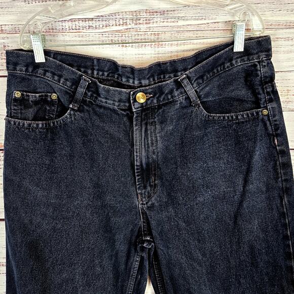 Men's Sz 40 Black Baggy Jeans Rugged Western Straight Leg Cowboy Gorpcore Denim - Picture 4 of 10